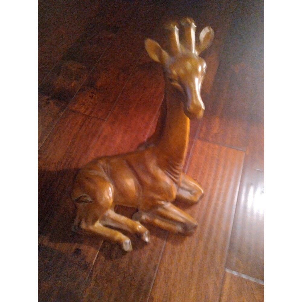 Vintage Giraffe Figurine Statue Laying Down Decor Shelf Display